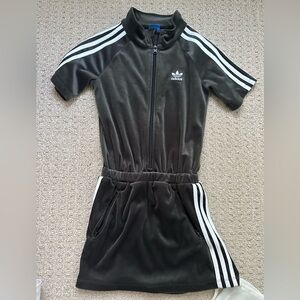 Adidas velour zip up dress